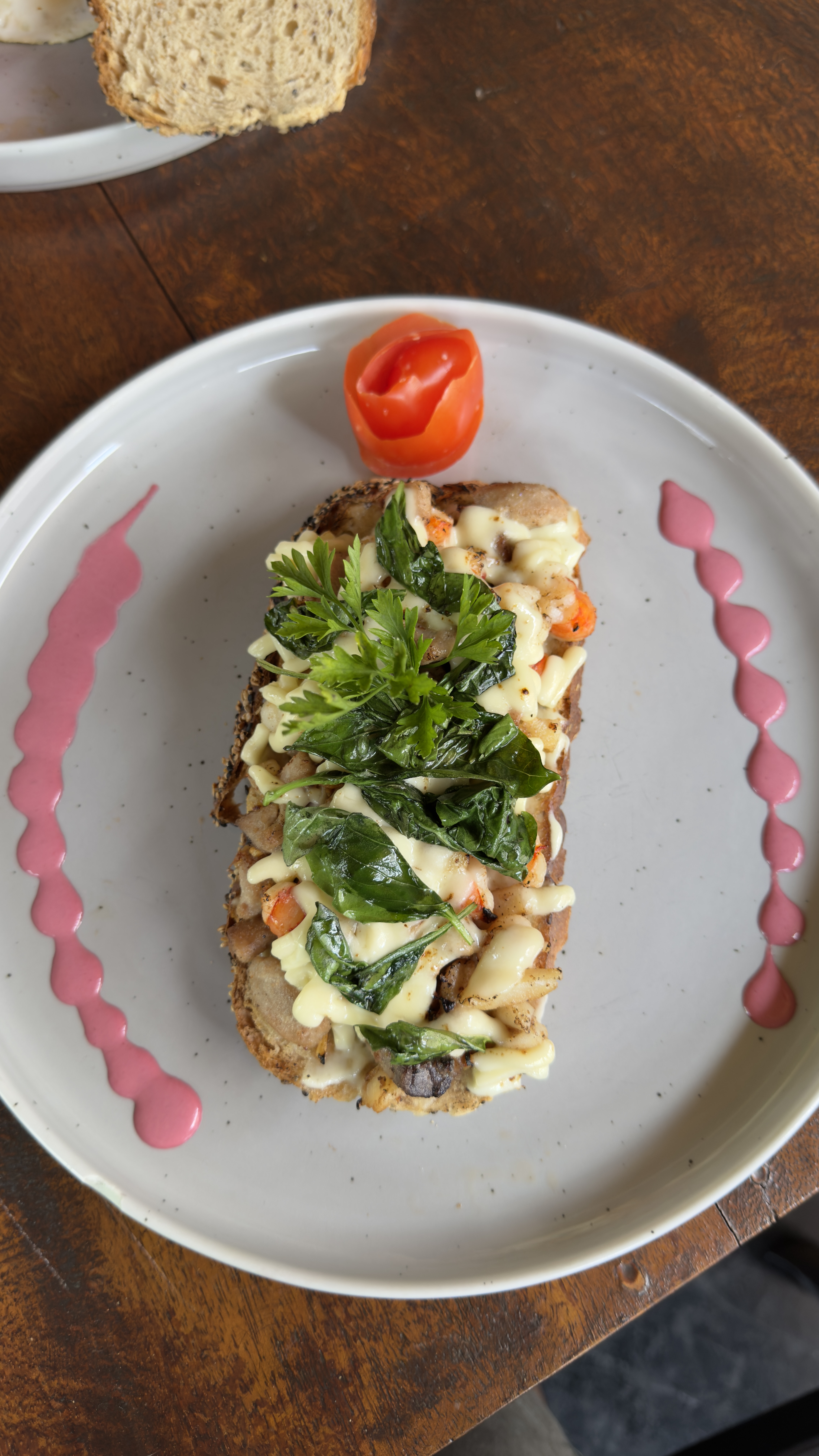 Gourmet seafood bruschetta